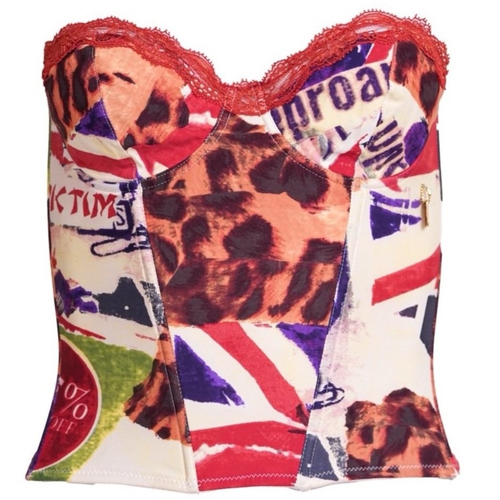 Christian Dior S/S 2003 “Victim” Print Bustier Top